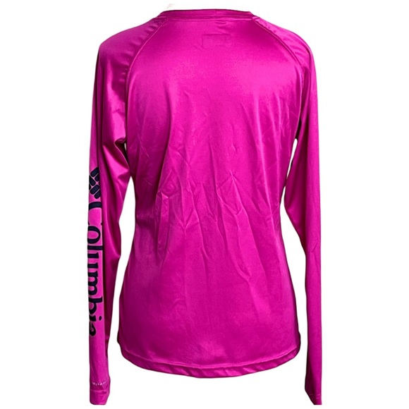 Columbia Omni-Shade Long Sleeve Top Pink Black Women’s Sz S Outdoors Layering - Picture 3 of 6